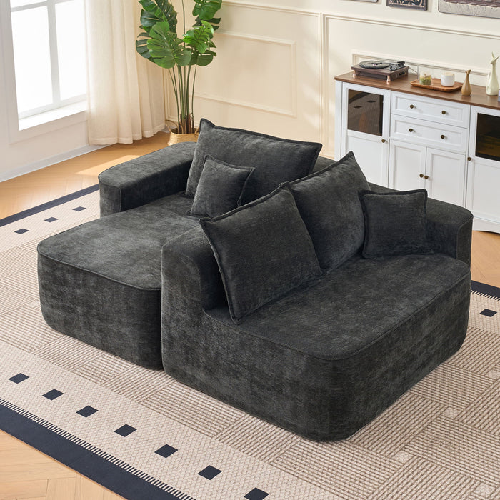 L-Shaped Sectional Sofa Couch With Chaise, Extra Deep Seats