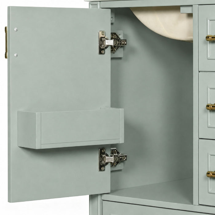 Modern Bathroom Vanity With Sink, Soft Close Doors, 3 Drawers