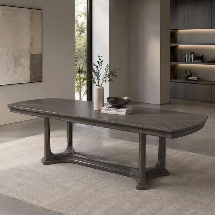 Arcus - Rectangular Dining Table With Butterfly Leaf - Charcoal Gray