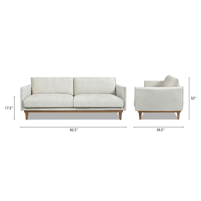 Haven - Flange Arm Oak Sofa - Marled Gray