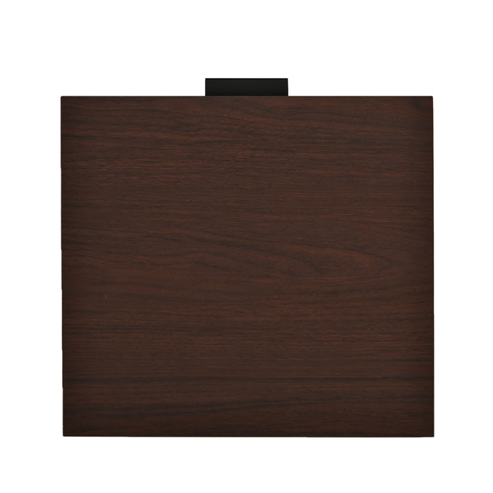 Modern Industrial Tall End Table With Drawer And Shelf - Walnut