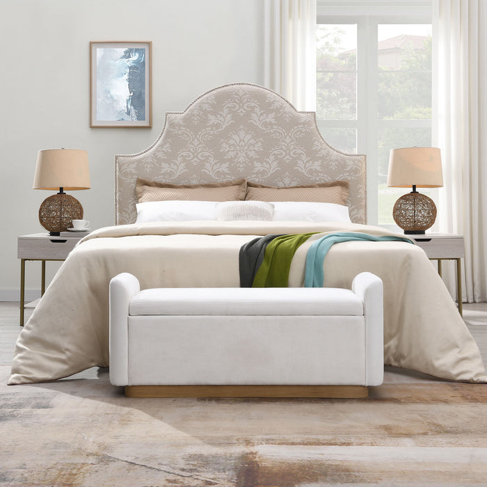 Upholstered Storage Bench With Safety Hinge