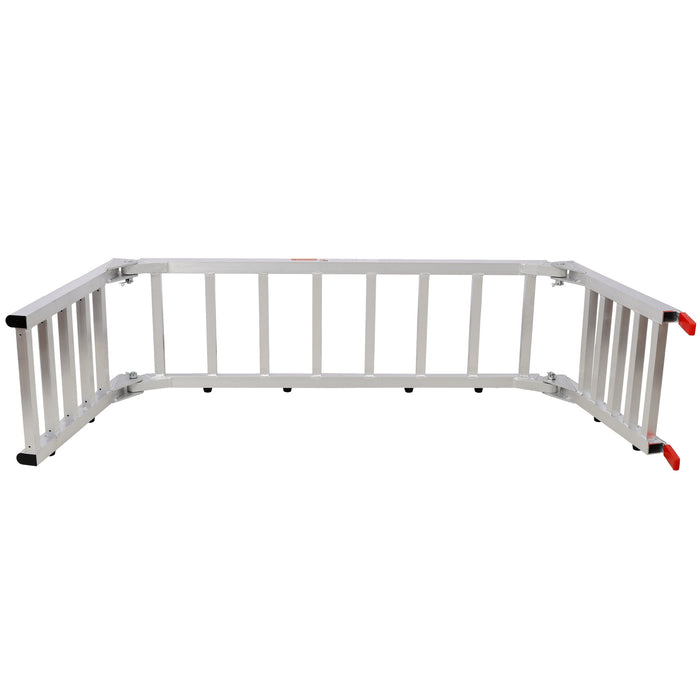 Ramp For Motorcycle / Lawn Mower / ATV, 2 In 1 Ramp And Tailgate Extender - Silver