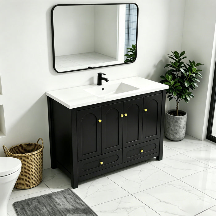 Bathroom Vanity With Sink Combo, 4 Soft Close Doors And 2 Drawers