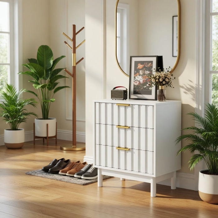 Fluted 3 Drawer Dresser