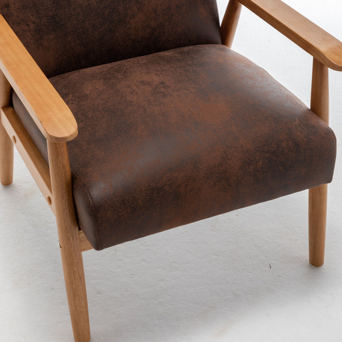Wide Arm Chair - Brown