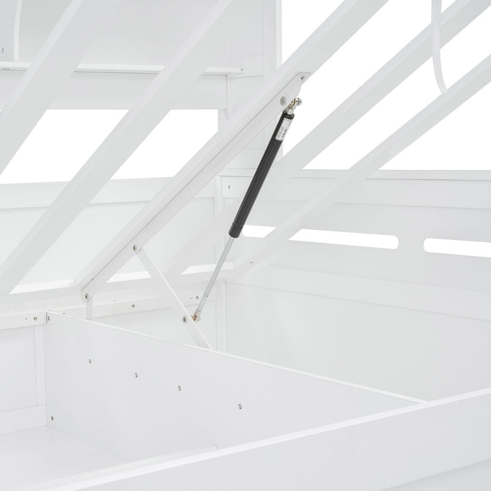 Daybed With All-In-One Cabinet And Shelf