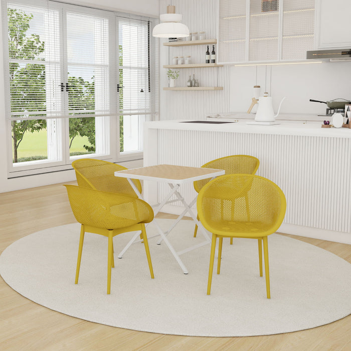 2 Piece Durable Single Chair With Hollow Out Design