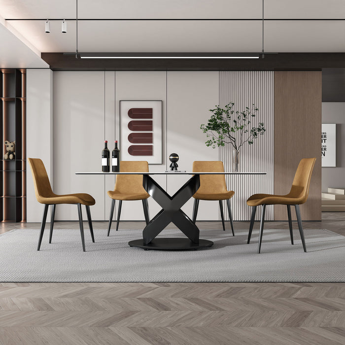 Rectangular Dining Table - Black / White