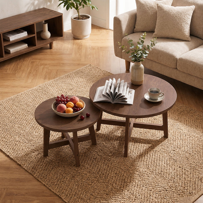 Round Nesting Stackable Tables For Living Room