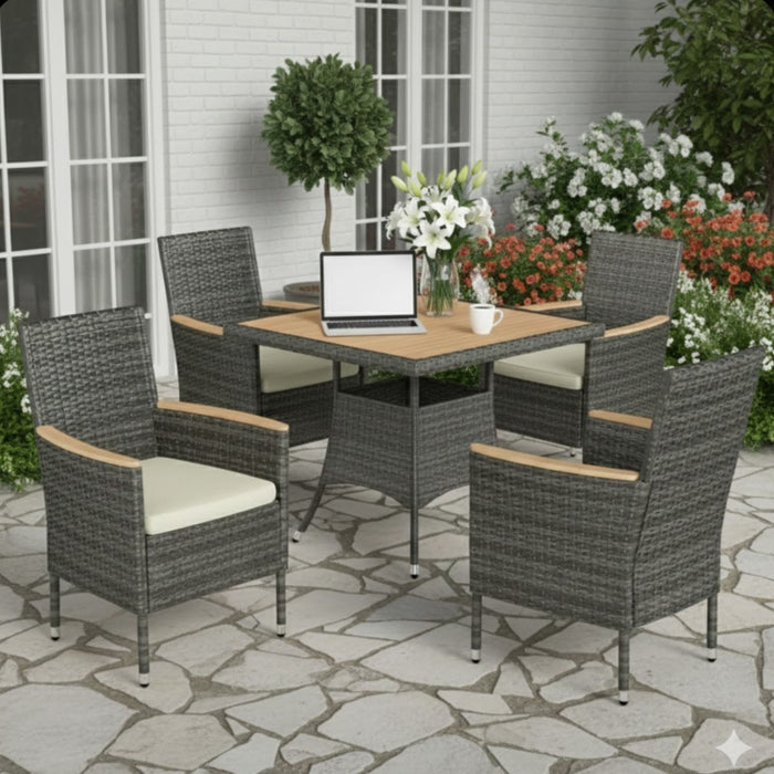 All-Weather Square Rattan Patio Dining Table