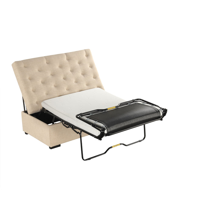 Convertible Folding Sofa Bed Ottoman With Memory Mattress And Tufted Design