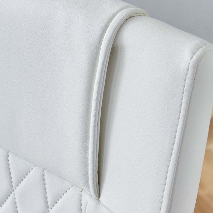 Modern Dining Chairs With Padded Seat, Metal Legs