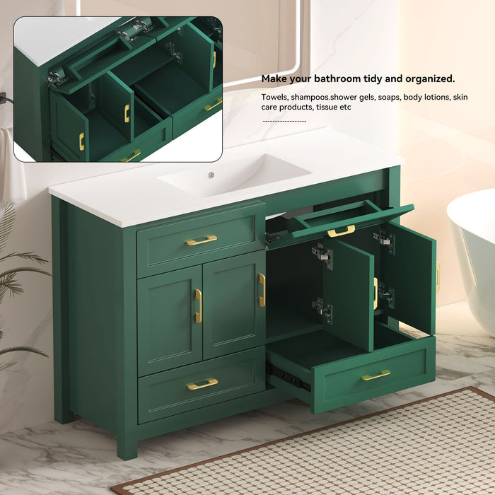Bathroom Vanity With Sink Combo, 4 Soft Close Doors And 4 Drawers