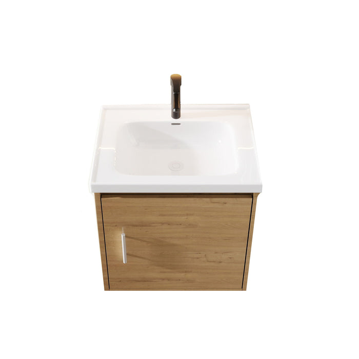 Floating Bathroom Vanity Combo, Wall Mounted Cabinet With Sink & Soft Close Doors For Small Bathrooms