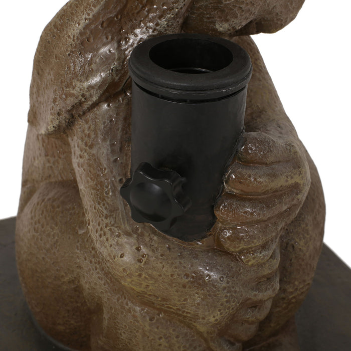 Hand Crafted Rabbit Umbrella Base With Playful Design - Light Brown