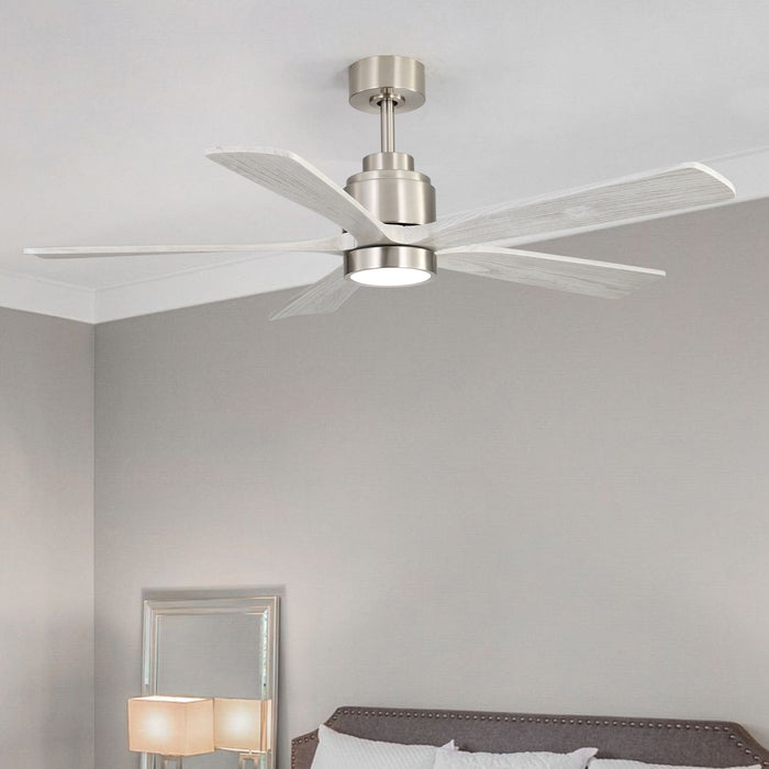 Ultra Quiet Reversible Ceiling Fan With Light Dimmable LED For Large Room - Brushed Nickel