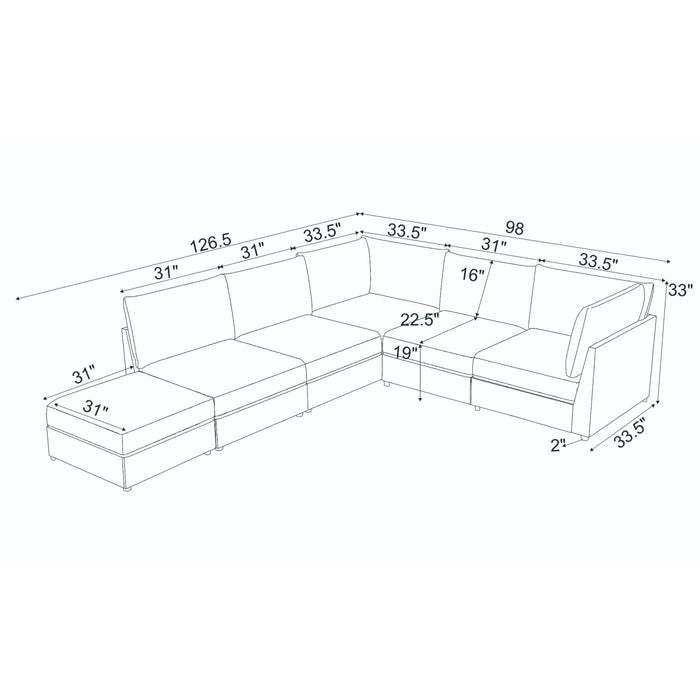 Modern Reversible Modular Sectional