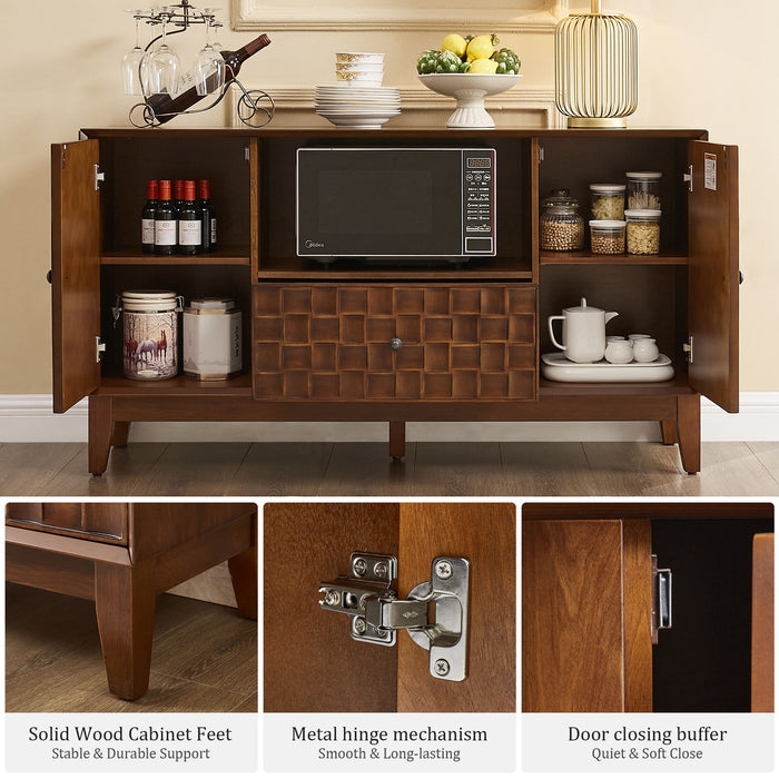TV Stand With 3D Wood Texture - Brown