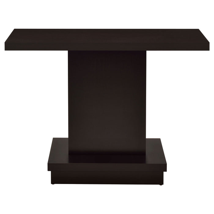 Fiona - Pedestal Console Table With Geometric Design - Cappuccino