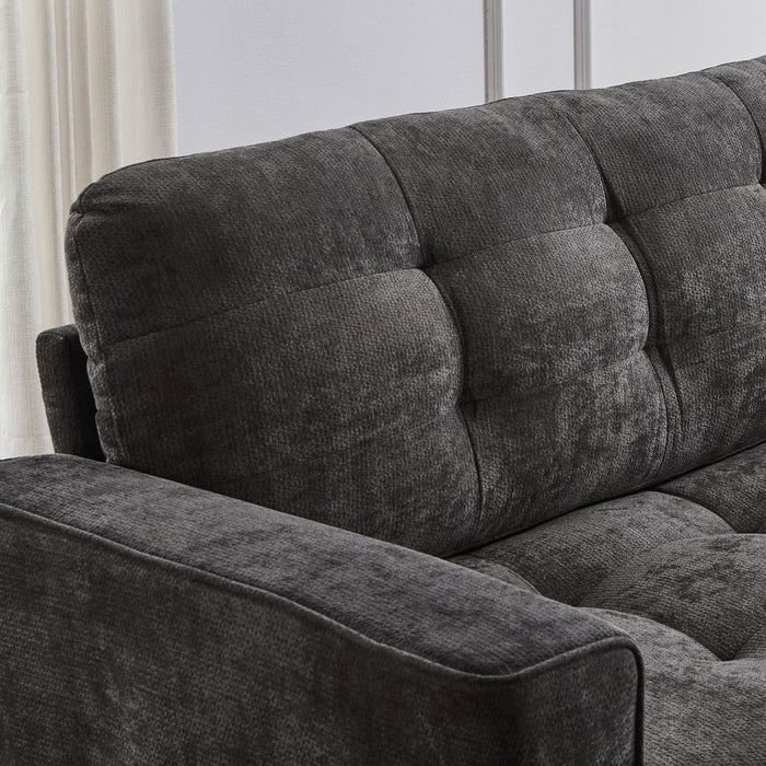 Modern Sectional Sofa U-Shaped With Movable Ottomans, Bluetooth Speakers, LED Lights And Modular Storage