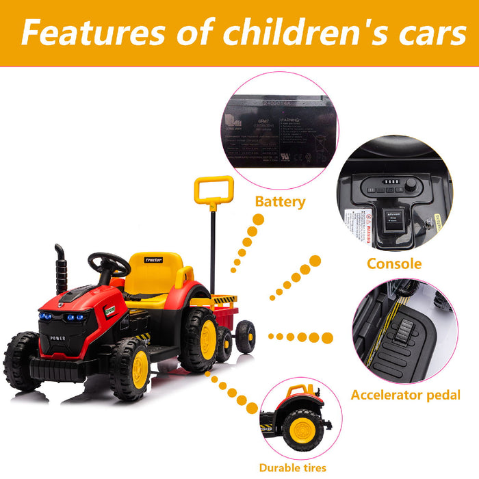 Kids Electric Ride On Tractor With Trailer