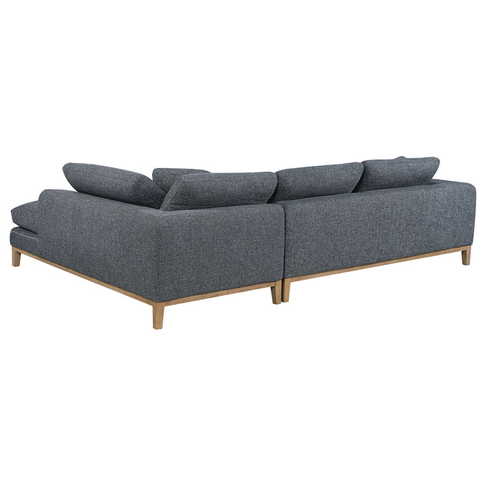 Harlan - L-Shape Upholstered Sectional With Pillows - Gray