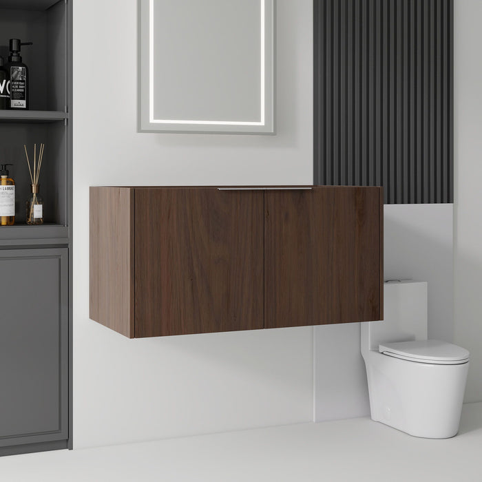 Floating Bathroom Vanity Cabinet With Soft Close Double Doors, Spacious Interior Storage, Wall Mounted, Cabinet Only