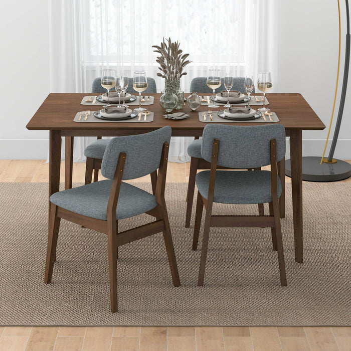 Carlos - Dining Table And 4 Side Chairs - Oak / Dark Gray