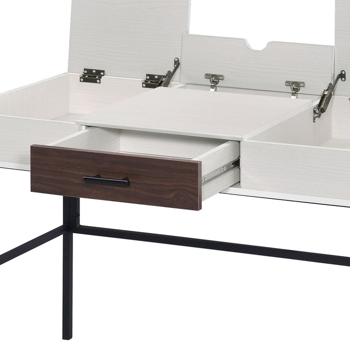 Verster - Writing Desk With USB - Black / Natural