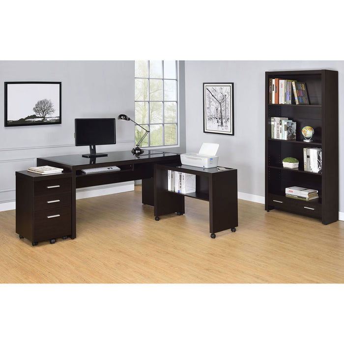 Maureen - 5 Shelf Bookcase With Drawer - Cappuccino