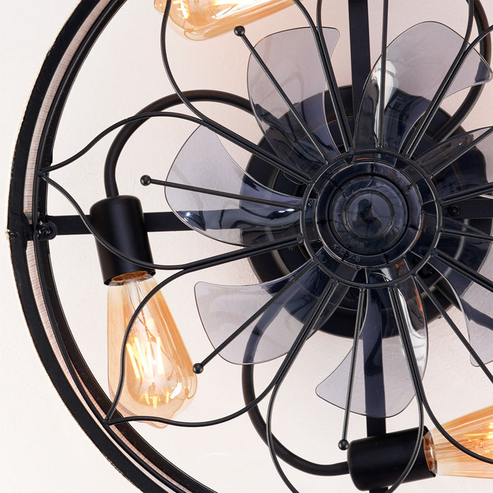 Lotus Bladeless Ceiling Fan With Remote Control For Living Room - Matte Black