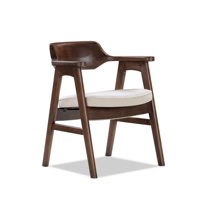 Hayes - Curved Dining Arm Chair - Light Beige