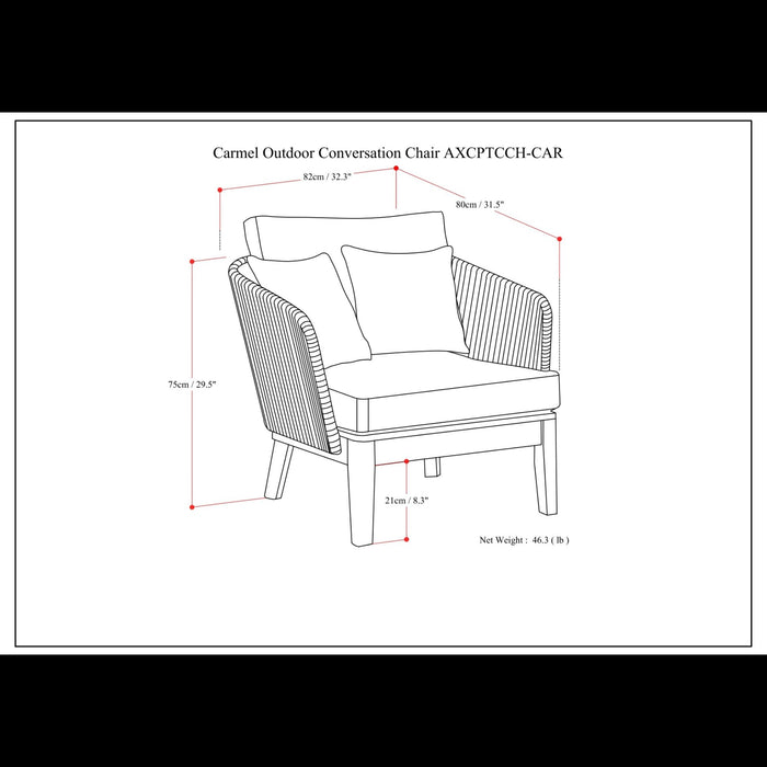 Carmel - Outdoor Conversation Chair - Sand Drift