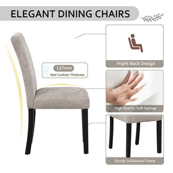 Modern 4 Person Dining Table Set With 4 Chairs