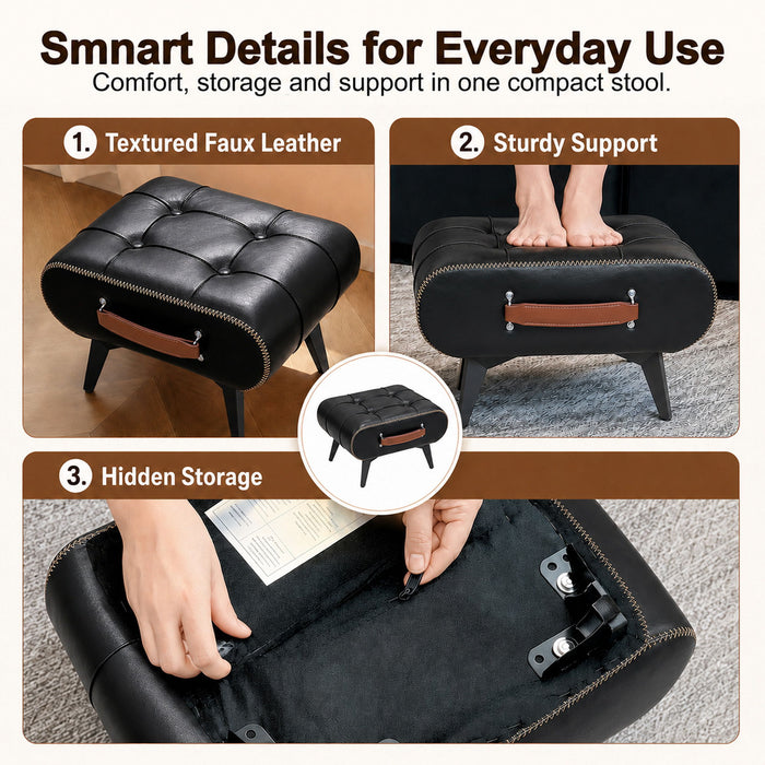 Minimalist Footstool With Hidden Storage