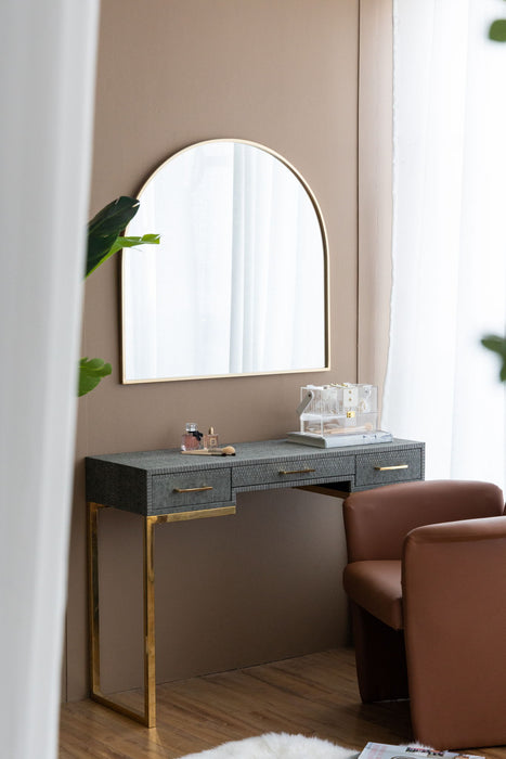 Arched Mirror With Metal Frame, Wall Mirror For Living Room Bedroom Entryway