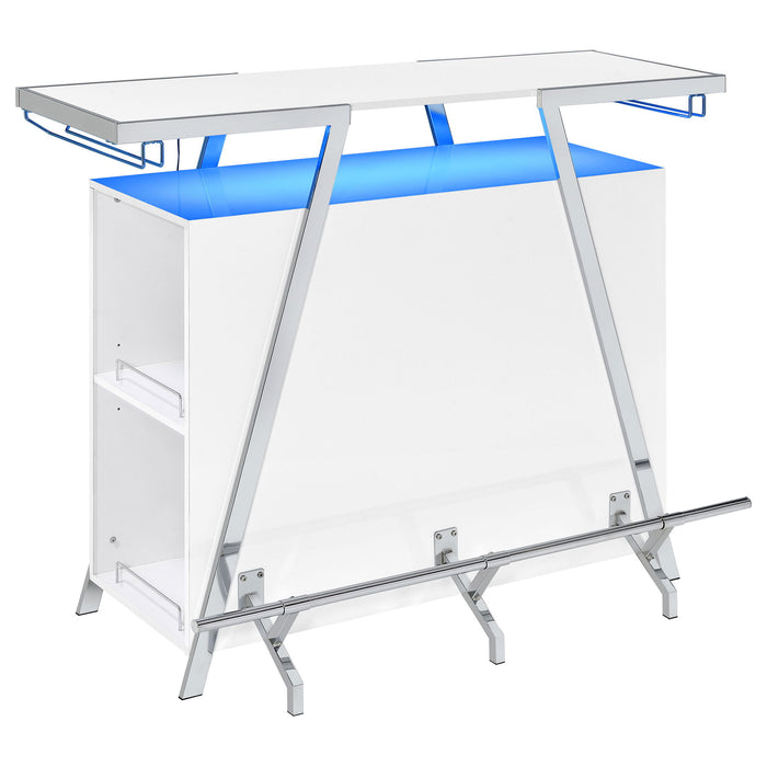 Katia - Wine Cabinet With LED Home Bar, 12 Bottle Storage - Gloss White