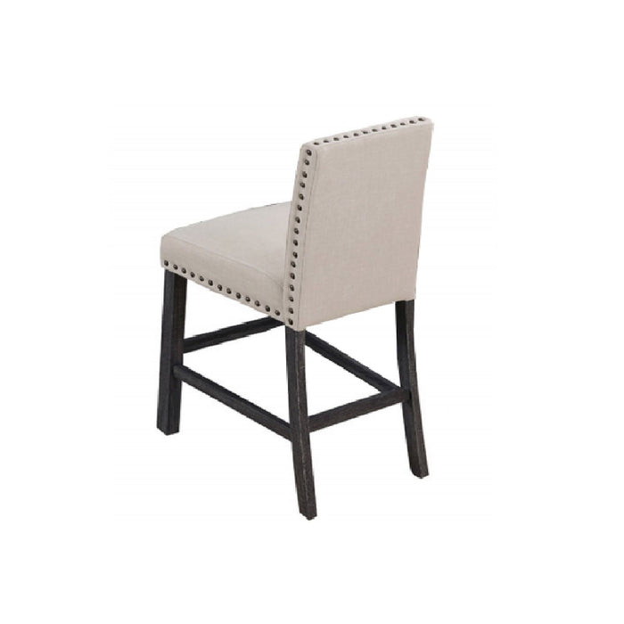 Upholstered Counter Dining Chair, Nailhead Trim (Set of 2) - Natural