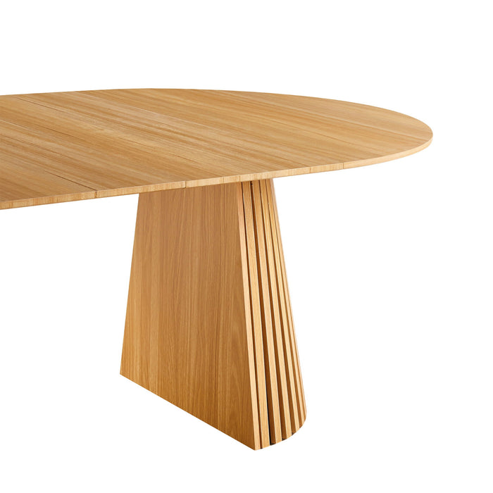 Extendable Pedestal Multifunctional Dining Table - Oak
