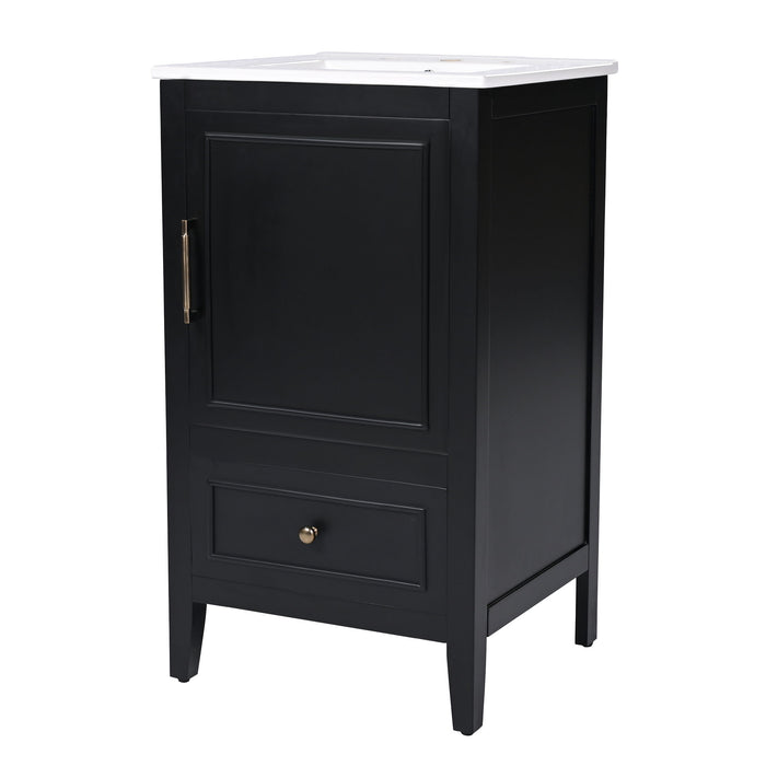Modern Bathroom Vanity With Sink, Cabinet Storage, Drawer & Adjustable Feet