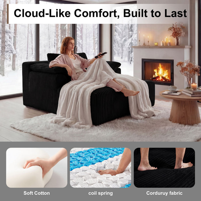 Chaise Lounge Chair, Deep Seat Sleeper Couch For Living Room