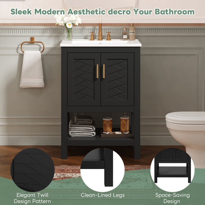 Modern Bathroom Vanity With Elegant Twill Design