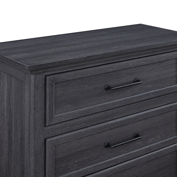 Colville - 5-Drawer Chest With Black Metal Hardware - Charcoal