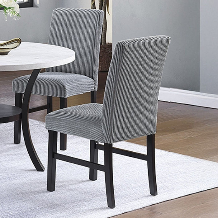 Elegant 5 Piece Dining Set Dark Chairs Top Table With Lower Shelf Kitchen Dining Room