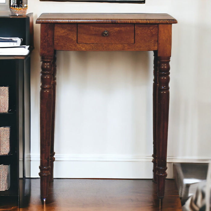 Turned Leg Writing Desk - Chestnut
