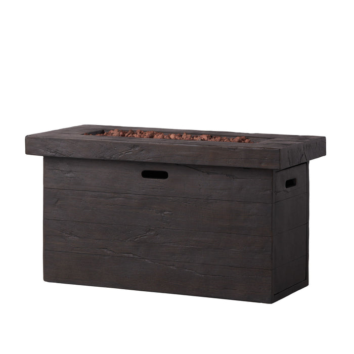 Custer - Rectangular Fire Pit 50, 000 Btu Magnesium Oxide - Brown