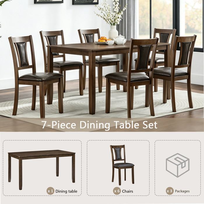 Modern Dining Table Set With Upholstered Chairs