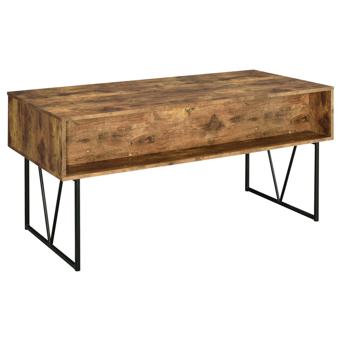 Rustic Industrial Charm Writing Desk With 4 Drawers And Open Shelf