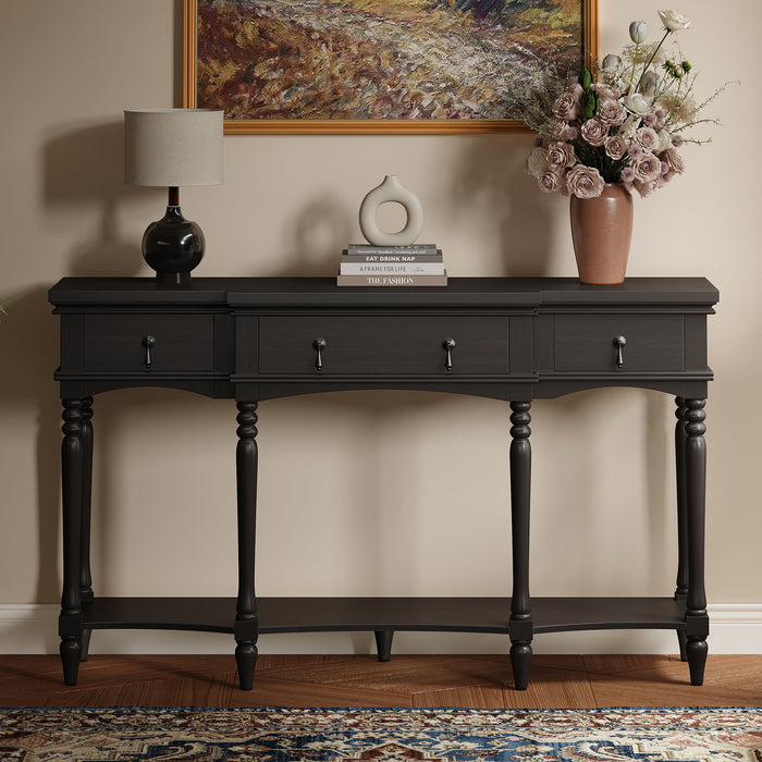 Retro Console Table With 3 Soft Close Drawers